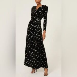 Stunning Bronx and Banco Carina Gown Velvet Maxi Dress Evening XS Black Silver
